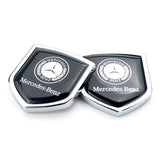 2PCS Mercedes Benz Brabus Smart Metal Car Rear Sticker Shield Trunk Emblem Badge Decal