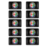 10pcs Alfa Romeo Epoxy Car Armrest Button Sticker
