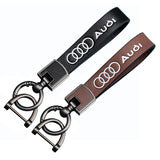 Audi Cowhide Metal Car Keyring Pendant