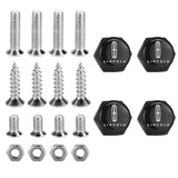 4pcs/set Lincoln Logo Stainless Steel Car License Plate Bolts