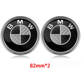 2PCS BMW Logo X1 X3 X5 X6 1 3 5 7 Series 82mm Car Front Hood Sticker 82mm Auto Trunk Emblem Rear Badge Decal