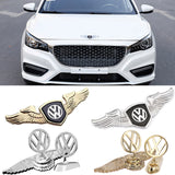Volkswagen Angle Wings Metal Car Front Hood Bonnet Sticker Emblem Badge