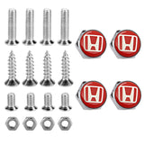 4pcs/set Honda Logo Stainless Steel Car License Plate Bolts