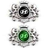Hyundai Double Lion Metal Car Rear Sticker Auto Window Emblem Badge Decal