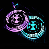 2pcs BMW M Power Logo Car Water Coasters 7-color LED Light Cup Mat Holder