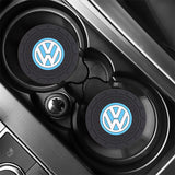 2pcs/set Volkswagen Logo PVC Waterproof Car Water Coaster