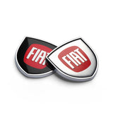 2pcs 39x39mm Fiat Shield Metal Car Window Sticker Emblem Badge Decal