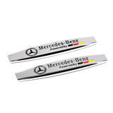 2pcs Mercedes Benz AMG Brabus Lorinser Elegance Avantgarde Logo Metal Car Fender Side Badge Decal Rear Emblem Sticker