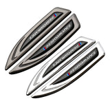 2pcs BMW M Performance Logo Metal Car Fender Side Sticker Decal Emblem Badge