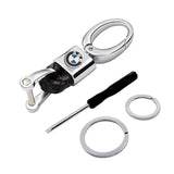 Ford Mustang Logo PU Leather Braided Rope Car Keychain