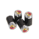 4pcs/set Abarth Logo Carbon Fiber Car Air Valve Stem Cap Auto Tyre Valve Covers