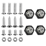 4pcs/set MG Logo Stainless Steel Car License Plate Bolts