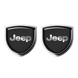 2pcs 39x39mm Jeep Shield Metal Car Window Sticker Emblem Badge Decal