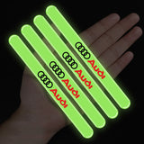 4pcs Audi Sline Luminous Car Door Bumper Strip Anti-collision Protection Sticker