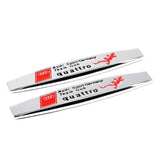 2pcs Audi RS Sline Motorsport Logo Metal Car Fender Side Badge Decal Rear Emblem Sticker