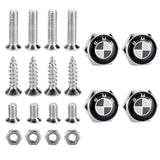 4pcs/set BMW M Power Alpina Logo Stainless Steel Car License Plate Bolts