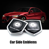 2PCS Mercedes Benz Brabus Smart Metal Car Rear Sticker Shield Trunk Emblem Badge Decal