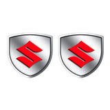 2pcs 39x39mm Suzuki Shield Metal Car Window Sticker Emblem Badge Decal