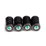 4pcs/set Skoda VRS Logo Carbon Fiber Car Air Valve Stem Cap Auto Tyre Valve Covers