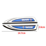2pcs SAAB Metal Car Side Fender Emblem Sticker Decal