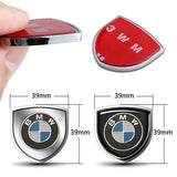 2pcs 39x39mm BMW Shield Metal Car Window Sticker Emblem Badge Decal