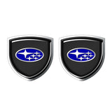 2pcs 39x39mm Subaru Shield Metal Car Window Sticker Emblem Badge Decal