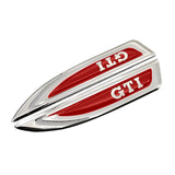 2pcs Volkswagen Rline GTI Logo Metal Car Side Fender Emblem Sticker Decal