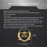 MINI Cooper Metal Carbon Fiber Car Rear Sticker Shield Trunk Emblem Badge Decal
