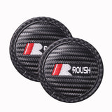2pcs/set Ford Mustang Shelby RS ST Logo PVC Waterproof Car Water Coaster
