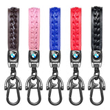 BMW PU leather Braided Rope Car Keychain