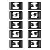 10pcs SEAT FR Epoxy Car Armrest Button Sticker