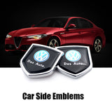 2PCS VW Metal Car Rear Sticker Shield Trunk Emblem Badge Decal
