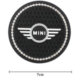2PCS MINI Cooper Diamond Car Water Coaster Cup Mat