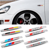 2pcs Audi RS Sline Motorsport Logo Metal Car Fender Side Badge Decal Rear Emblem Sticker