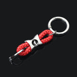 Ford Mustang Logo Braided Rope Car Keychain Keyring