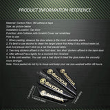 4pcs/set Skoda Carbon Fiber Car Door Anti-Scratch Sticker Door Side Protection Bumper Strips