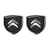 2pcs 39x39mm Citroen Shield Metal Car Window Sticker Emblem Badge Decal