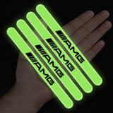 4pcs Mercedes Benz AMG Luminous Car Door Bumper Strip Anti-collision Protection Sticker