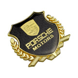 Porsche Metal Carbon Fiber Car Rear Sticker Shield Trunk Emblem Badge Decal