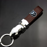Dodge Leopard PU Leather Car Keychain Key Ring Pendant