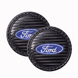 2pcs/set Ford Mustang Shelby RS ST Logo PVC Waterproof Car Water Coaster
