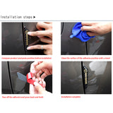 4pcs/set Alfa Romeo Carbon Fiber Car Door Anti-Scratch Sticker Door Side Protection Bumper Strips