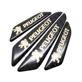4pcs/set Peugeot Carbon Fiber Car Door Anti-Scratch Sticker Door Side Protection Bumper Strips