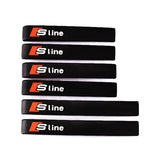 6PCS Audi Sline Car Door Handle Mirror Protective Anti-Collision Stickers