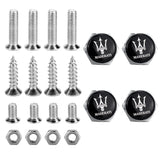 4pcs/set Maserati Logo Stainless Steel Car License Plate Bolts
