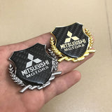 Mitsubishi Metal Carbon Fiber Car Rear Sticker Shield Trunk Emblem Badge Decal