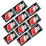 10pcs Audi S R Epoxy Car Armrest Button Sticker
