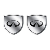2pcs 39x39mm Infiniti Shield Metal Car Window Sticker Emblem Badge Decal