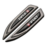 2pcs Fiat Metal Car Side Fender Emblem Sticker Decal