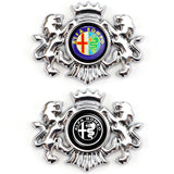 Alfa Romeo Double Lion Metal Car Rear Sticker Auto Window Emblem Badge Decal